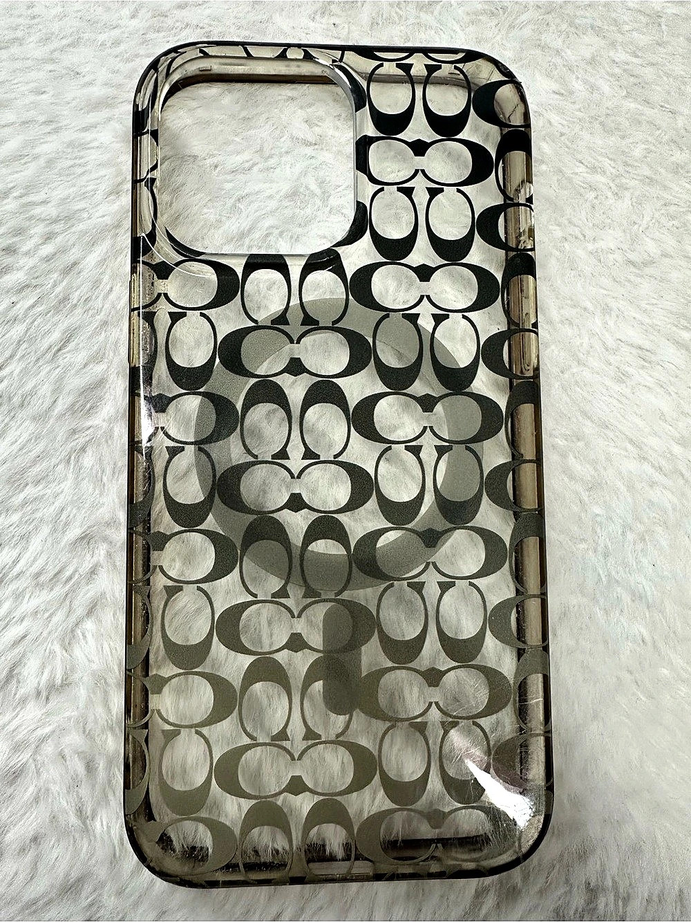 Coach Protective Case with MagSafe for iPhone Signature C Clear & Black